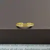 Anel Dourado Empilhado Super Fada Saturno Zircônia para Mulheres, Estilo Ins da Moda Design de Nicho, Joias de Luxo Acessível de Alta Qualidade para Mulheres