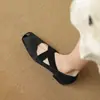 Zapatos de una sola capa para mujer de primavera y verano, zapatos nuevos de tacón cuadrado europeos y americanos, suela de goma suave, zapatos bajos, zapatos casuales de cuero de color sólido para mujer