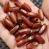 Cuentas Facetadas de Ágata Roja Pulida, Cuentas Sueltas de Jade, Cuentas de Arroz de Jade, Cuentas Ovaladas de Barril, Accesorios para Joyería, Cuentas Hechas a Mano