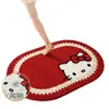 Alfombra de noche para dormitorio temática de gatos de cachemira sintética, alfombrilla refrigerante engrosada, felpudo de entrada, alfombrilla para pies absorbente y resistente a la suciedad, alfombrilla de suelo para entrada