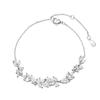 Pulsera de flor de glicina de plata esterlina S925 para mujer, dulce y delicada, joyería de moda con sonrisa para novia, regalos de gran sentido