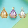 Acessórios de liga pingente artesanal estilo antigo borda vazada de flor de ameixa envolvendo com pedras em formato de gota acessórios de cabelo coroa de cabelo pingente de franja pendurado