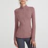 Athena lulu nuevo traje de yoga chaqueta nude traje de fitness cuello alto manga larga chaqueta deportiva nude top
