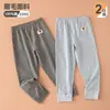[Venta de Liquidación] Pantalones de otoño para niños, algodón puro, camiseta interior de rayas para niños y niñas, pantalones base para bebé, conjunto de ropa de otoño Clase A