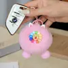 Chaveiro de Pelúcia com Rosto Sorridente e Flor Colorida Boneca Bola de Pelo Fofa Pingente para Bolsa Mochila Carro