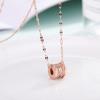 Europeu e Americano Creative Diamond-incrustado Tricyclic Roman Titanium Steel Colar Personalidade Rosa Gold Shell Geometric Clavicle Chain Joias