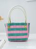 Bolsa cuadrada pequeña portátil estilo ins bolsa tejida cesta de verduras bolsa casual versátil para mujer bolso de mano cesta de regalo de mano
