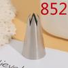 852# Bico de confeitar boca larga 6 dentes aço inoxidável 304 soldagem polimento ferramenta de confeitaria para bolo rosa médio