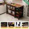 Estante de almacenamiento para cocina, cesta multifuncional para verduras, encimera de corte, estante de almacenamiento para microondas y utensilios de cocina, gabinete lateral, mesa multicapa