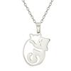 Yiwu pequena fábrica de joias moda direta simples senhoras gatinho série 304 material aço inoxidável colar