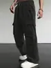 Calça Cargo para Homem estilo Americano, Transfronteiriça, Funcional, com Paraquedas, para Outono, Solta, Perna Larga, Reta, Secagem Rápida, Casual, Longa