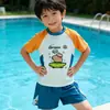 Roupa de Banho Infantil, Maiô Infantil de Duas Peças para Meninos, Shorts de Banho Infantis Tamanho Médio e Grande, Banho em Fontes Termais, Proteção Solar, Roupa de Banho de Secagem Rápida, Proteção Solar de Secagem Rápida