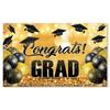 Suministros de decoración para fiestas de graduación transfronterizas, fondo de graduación en dorado negro, tela de fondo para fiesta de graduación de compañeros de clase