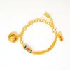 Nuevo Pulsera Estilo Chino Vietnamita Oro Arena Amarillo Dios de la Riqueza Cadena de Doble Capa Estilo Nacional Retro Color Duradero Joyería de Mano Sin Color Accesorios Yiwu