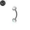Venta Caliente Transfronteriza Europea y Americana Titanio G23 Rosca Interna Ojo de Gato Uña para Ceja F136 Joyería para Piercing Corporal Anillo para Ceja 0.9 Dientes