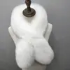 Bufanda Cálida Gruesa de Piel Sintética de Zorro y Conejo para Otoño e Invierno, Calentador de Cuello Grande de Moda, Chal para Mujer, Cuello de Piel Versátil