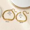Pulsera Cubana de Oro de 18 Quilates de Color para Parejas Transfronteriza con Logo Grabado con Láser, Joyería de Acero de Titanio, Pulsera de Acero Inoxidable para Hombres y Mujeres