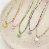 2022 Nuevo Versátil Bosque Color Caramelo Corazón Cuentas de Arroz Collar de Perlas Chica Dulce Elegante Cadena para Clavícula para Mujeres