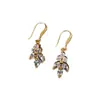 Moda Japonesa e Coreana Pequenos Brincos de Gancho Frescos Cobre com Zircônia Incrustada Brincos Femininos Brincos de Temperamento Elegante de Alta Qualidade Acessórios Versáteis