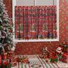 Novo Transfronteiriço Cortina Curta de Café Estampada Boneco de Neve de Natal Decoração de Feriado Renda Bordada Cortina Pendurada para Porta de Armário Sem Furos