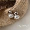 Brincos Ovais de Pérola de Concha Nicho Simples Exquisitos Brincos da Moda 2023 Tendência Elegantes Brincos de Luxo para Mulheres
