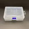 Caja Organizadora de Plástico Transparente Grande de 6 Compartimentos con Tapa para Componentes de Escritorio y Herramientas Pequeñas de Ferretería