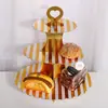 Soporte para Pastel de Múltiples Capas Estampado en Caliente Personalizado de Fábrica Suministros de Decoración para Fiestas de Cumpleaños Exhibición Bandeja para Snacks Soporte para Pastel de Papel