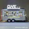 Carrito de comida comercial de acero inoxidable pulido espejo para áreas escénicas y calles comerciales, carrito de snacks móvil para puestos callejeros de té de leche, café y helados