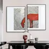 Pintura Decorativa Moderna Simples Ponto de Onda Vermelho Cavalo de Nicho Entrada Sala de Estar Parede de Fundo do Sofá Abstrato Nórdico Mural de Restaurante