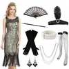 S-4XL Vestido Amazon Anos 1920 Gatsby Retrô Baile Festa Vestido Longo Performance de Palco Franjas Lantejoulas