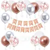 Set de Globos con Banderín de Cola de Pez Feliz Cumpleaños Transfronterizo Decoración de Fiesta para Pared de Fondo Infantil Arreglo de Cumpleaños