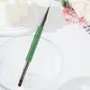 Pluma de Construcción Doble Punta Incrustada de Diamantes, Cepillo para Pestañas Plano Biselado de Doble Punta, Recorte de Cejas, Pintura de Cejas, Pluma de Dibujo Pintada Portátil, Diamante de Punto