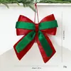 Nuevo Colgante de Árbol de Navidad con Lazo Bloque de Color de Doble Oreja Decoraciones Navideñas DIY Adornos para Colgar en la Ventana Venta al por Mayor