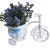 Los buenos suministros de almacenamiento deben ser frasco cubo coche de ruedas grandes cesta de flores soporte para flores cesta de almacenamiento tejida de imitación de Ratán decoración coche