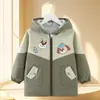 Ropa exterior impermeable y resistente a las manchas para niños, elegante abrigo de otoño e invierno, tallas mediana y grande, chaqueta de algodón con cremallera, adecuada para usar sobre la ropa