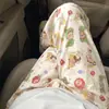 Pantalones de Pijama de Algodón Nube para Mujer de Verano, Delgados, Talla Grande 100 kg, Holgados Casuales, Pantalones de Pierna Ancha de Cintura Alta Relajados para Caminar