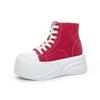 Zapatos de Tela de Piel de Vaca con Tacón Alto y Suela Gruesa para Mujer, Zapatos de Plataforma Casuales para Personas Bajas, Zapatos de Caña Alta Feos y Lindos para Dedo Gordo, Zapatos de Mujer con Cremallera Lateral y Cordones