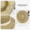 Estilo Old Money Chapéu de Palha para Férias na Praia de Verão Chapéu Fedora Feminino Francês de Aba Reta Chapéu de Sol de Aba Larga Respirável para Praia