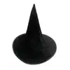 Chapéu de bruxa de Halloween, chapéu preto pontudo, chapéu de festa decorativo, adereço de cabeça, chapéu com corrente de miçangas, chapéu de mágico, acessório de cabeça