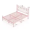 Cama de hierro, cama de princesa para niños, cama de acero con estructura de hierro para dormitorio, cama doble para apartamento de alquiler, cama simple con estructura de hierro estilo europeo