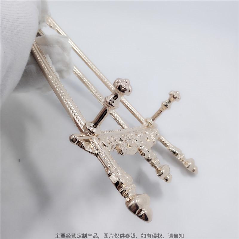 底座合金托 陶瓷装饰盘合金支架 纪念盘圆形摆件三脚架龙头架子