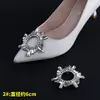 Sapatos Femininos de Salto Alto com Fivelas de Sapato de Strass Metálico, Acessórios Decorativos Removíveis, Flores de Sapato de Encaixe, Acessórios de Sapato Versáteis