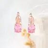 Amazon Transfronterizo Nuevos Pendientes Ovalados de Circonita de Color de Gama Alta Europeos y Americanos Xiyin Moda de Venta Caliente Pendientes