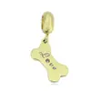 Moda Europeia e Americana Titânio Aço Pingente Urso Gota de Óleo Titânio Aço Banhado Ouro 18K Pulseira Pingente Acessórios DIY Atacado