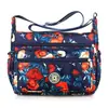 Bolsa de Lona de Gran Capacidad, Ligera, Tela Oxford de Nailon Floral, Bolso de Hombro Grande, Bolso Cruzado para Madres de Edad Media y Mayores