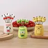 Set de Tenedores de Fruta de Gato de Dibujos Animados Lindo Creativo Alta Apariencia Seguridad Acero Inoxidable de Grado Alimenticio Tenedores de Fruta