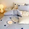 Set de Cuatro Piezas de Algodón 100% Puro Estilo Fresco, Set de Cuatro Piezas de Algodón Puro, Juego de Cama Simple de Tres Piezas Estilo Ins, Adecuado para Todas las Estaciones