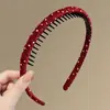 Faixa de Cabeça Floral Dentada Doce para Mulheres, Uso Diário ao Ar Livre, Faixa de Cabelo com Fita Superior de Caveira Alta, Prendedor de Cabelo Integrado, Acessório de Cabelo