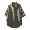 Camisa de Verano de Manga Corta 6675 con Cuello de Solapa, Camisa Versátil Simple y Elegante, Tallas M-4XL, Disponible en Negro, Verde Militar y Azul Glaciar