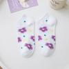 Meias femininas de algodão com estampa de céu estrelado roxo, estilo cartoon, novas para primavera e verão, meias sapatilha respiráveis, boca rasa, cano baixo, meias curtas, atacado, da moda